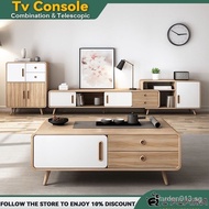 ZF TV Cabinet Tv Console Telescopic TV Combination Coffee Table Modern Simple Living Room Cabinet Small Household