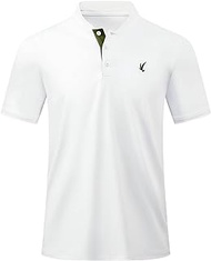 Men's Polo Shirts Casual Short Sleeve Golf Polo Athletic Shirt Tennis T-Shirt for Men, US 50(2XL), A White