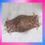 Tulle Glitter Tille Mask - Butterfly 2 3d Rose Gold Decorative Mask - Beautiful Mask - Luxury Mask