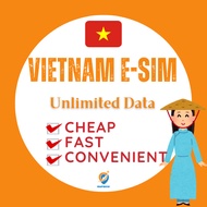 Vietnam eSIM【No Daily Limit】Unlimited data 4G High speed 1~30 days SIM Card Vietnam 越南流量卡 越南e-sim