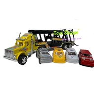 Truck Lorry Carried Store Up 4 Pcs Plastic Cars Vehicle Toys Pull Car Mainan kanak Kereta Lori