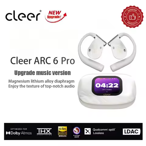 Cleer ARC 6 Pro AI Open Ear Wireless Earbuds Bluetooth 6.0 Dolby Atmos THX Hi-Res Audio 45H Playtime