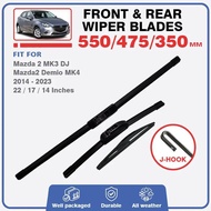 Front Rear Wiper Blades For Mazda 2 MK3 DJ 2014 - 2023 Mazda2 Demio MK4 Windshield Windscreen  Acces