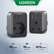 UGREEN Outlet Adapter GaN 4 in 1 PD 30W 2 USB A and 1Type c Port &amp; 1 DC Port Extender For Phone, PC, TV, Fan, Projector