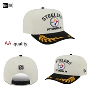 Men's New Era Cream/Black Pittsburgh Steelers 2025 NFL Draft A-Frame 9FIFTY Snapback Adjustable Brim