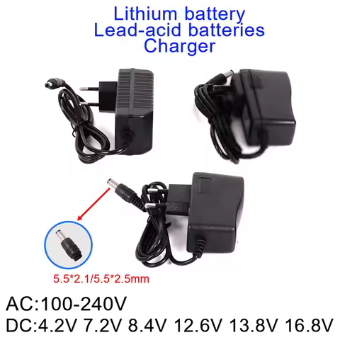 DC 4.2V 7.2V 8.4V 12.6V 13.8V 16.8V 1A 2A 18650 Lithium Battery Charger 12.6V 2A Power supply Adapte