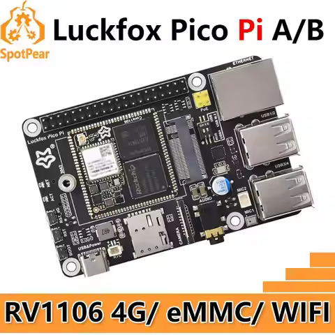 Luckfox Pico Pi A / B 8GB eMMC Mic Option WiFi6 / 4G Core RV1106 G2/G3 RAM 128 / 256MB Audio Display