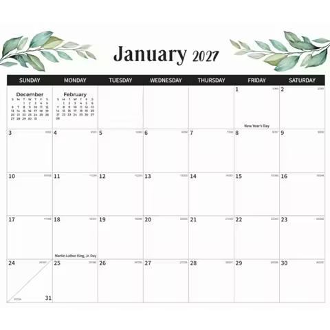 18 Monthly 2027 Magnetic Fridge Calendar Removable Tear Off Pages Refrigerator Calendar with Corner