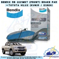 TOYOTA HILUX (KUN25/KUN26) FRONT DISC BRAKE PAD (DB2221MKT) BENDIX METAL KING TITANIUM