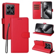 Luxury Casing For Xiaomi 15 Ultra 14T Pro Poco F7 Ultra F6 X7 X6 M7 Pro F5 Poco C75 Litchi Book Wall