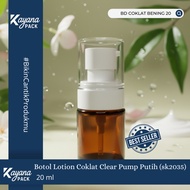CLEAR BROWN BD LOTION BOTTLE 20ML PUMPSK2035 CLEAR AMBER BD/ 20 WHITE PUMPML SIMILAR TO SKINTIFIC (C