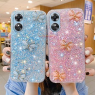 เคสโทรศัพท์ผีเสื้อคริสตัล3D สำหรับ OPPO A58 A38 4G A78 4G 5G A98 5G A17 A57 A17K 4G A77 A77s 5G A95 