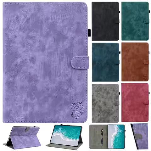 Cute Tiger Leather Case For Amazon Fire HD 8 2024 Case Fire HD 10 2024 Tablet Cover