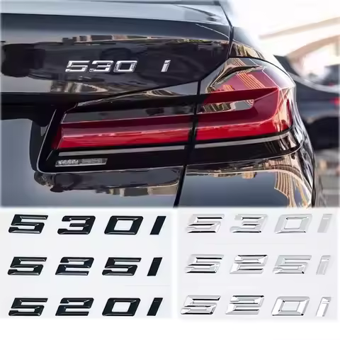 Car 3D ABS Trunk Letters Logo Badge Emblem Decal Sticker For BMW 5 Series 520i 525i 528i 530i 535i 5