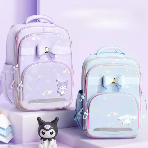 Kawaii Kuromi Student Backpack Japanese Sanrio Cartoon Melody Cinnamoroll Large Capacity Lightweight