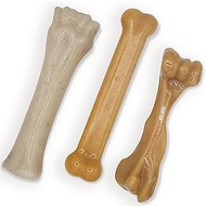 Nylabone Gourmet Style Strong Chew Toy Bundle, Chew Toys for Dogs, Baby Back Ribs & Aged Cheddar Fla