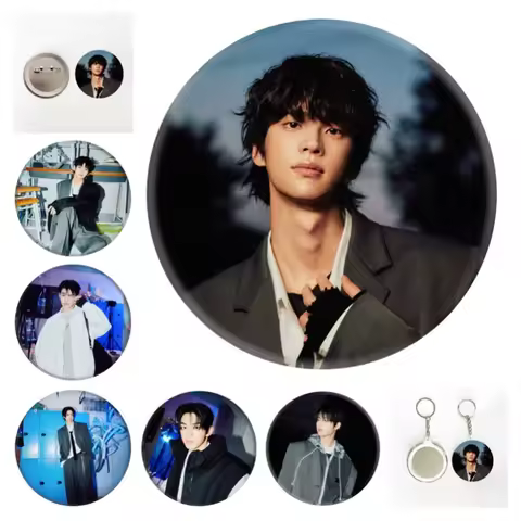 Kpop Boy Group TWS New Single Last Bell Star Surrounding Badge Mirror Keychain SHINYU DOHOON YOUNGJA