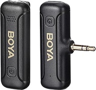 BOYA BY-WM3T2-M1 Wireless Lavalier Microphone Plug Play Microphone with 3.5mm TRS Connector for Camera Recorder Noise Cancellation Cordless Mini Clip On Mic for Video Recording YouTube Vlogging