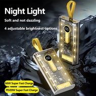 Amgras Transparent Powerbank 10000mAh Fast Charging PD 22.5W Digital Display PowerIQ Compatible With