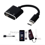 USB Type C to AUX Adapter 3.5mm Headphone + USB Type C