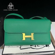 🌈Hermes💚Constance to go💚U4絲絨綠金扣💚98新🌈Epsom皮🌟