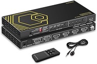 8K@60Hz 4K@120Hz HDMI2.1 Switch 4 in 1 Out with Audio Extractor eARC,ARC,7.1Ch,SPDIF 5.1Ch,48Gbps,HD