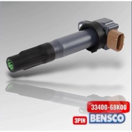 IGNITION COIL 3PIN NEW ORIGINAL BENSCO 33400-68K00 MADE IN ASIA FOR PROTON ERTIGA, SUZUKI ALTO, SWIF