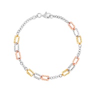 Lee Hwa Jewellery Rosetto Tri-Colour Chain Bracelet