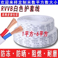RVVB White Sheath Wire Flat Parallel Wire 2-Core Copper-Clad Aluminum Wire Cable Foreign Trade Elect