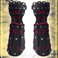 【TI hot】 Medieval Ninja Samurai PU Leather Arm Armor Bracer Long Glove Viking Knight Cosplay Costume
