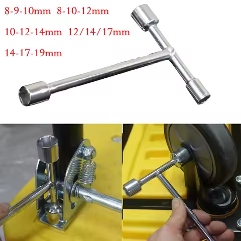 T Handle Bicycles 3 Way Hex Socket Wrench 8mm-19mm Socket Spanner For Cycling Repair Wrenches Hand T