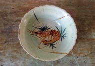 「光華窯」手繪蝦碗公—古物舊貨、早期老台灣碗盤相關收藏