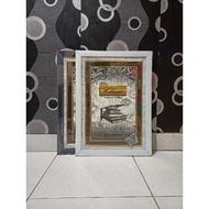 30x45 minimalist linen photo frame Black and White