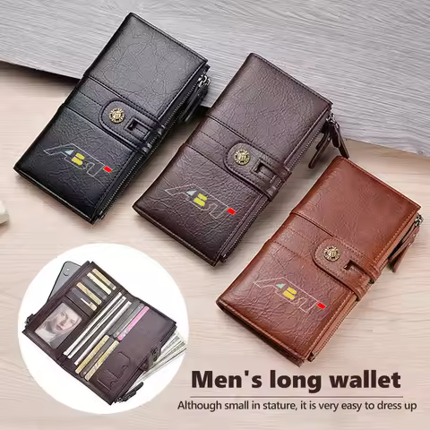 Car Credit Card Coins Purses Business Men Vintage Wallet For Audi ABT Q5 Q7 Q3 A3 A4 A6 A5 A1 A8 Q8 