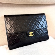 老香Chanel 黑金羊皮cf25 Vintage 有購證 原廠防塵袋