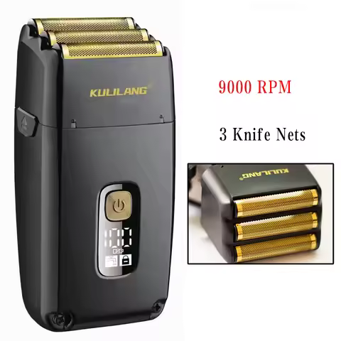 KULILANG R11(F) Professional Men's Electric Shaver Reciprocating 3 Blade Hair Trimmer Machine 0MM Cu