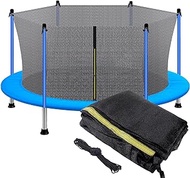 12FT Trampoline Net - Replacement Enclosure Safety Inner Net for 6 Straight Poles Round Frames Trampoline, Nylon Trampoline Barrier Net Parts with Double Zipper and Protection Buckles (Net Only)