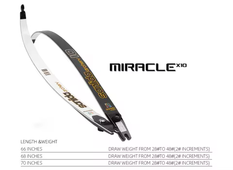 Sanlida X10 Miracle 66/68/70" 16-46lbs Archery Competition Recurve Bow ILF Limbs Carbon Fiber & Grap