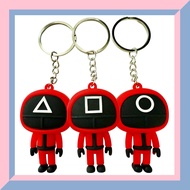 READY STOCK Squid Game Guards Keychain Square Circle Triangle Masked Man Birthday Party Door Gift