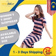READY STOCK | Sd-8 Women Pyjamas Dress T Shirt Plus Size Women Pajamas Dress Nightwear Sleepwear Baju Tidur Perempuan