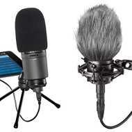 Windscreen and Foam Cover, Indoor Outdoor Microphone Wind Muff for Audio-Technica AT2020, AT2020USB,