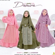 Gamis Brokat Anak Baju Pesta Cewek Dress Polos Damira Setelan Hijab