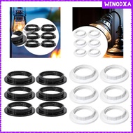 [Wenodxa] 6 Pieces E26 E27 Light Socket Shade Rings Threaded Reducer Retainer Ring for Table Lamp Pe