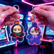 Anime MHA Chibi Keychain Accessories Bag Game Keyrings Jewelry Manga Fans Gifts
