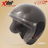 HELMET ALDULT XDOT G518 ( GREY / KELABU ) TOPI KELEDAR DEWASA XDOT G518 DESIGN LTD SWAN INDEX MVSTAR