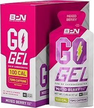 BARE PERFORMANCE NUTRITION, BPN Go Gel Endurance Gel Caffeinated, Vegan + Gluten Free Running Gel wi