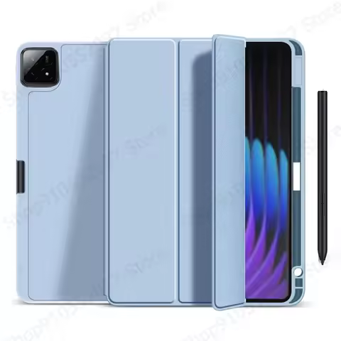 For Xiaomi Pad 7 Case with Pen Holder Trifold PU Leather Soft Back Stand Cover For Xiaomi Pad 7 Mi P