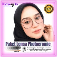 Kacamata Photocromic Wanita 9691 Large Kotak Paket Lensa