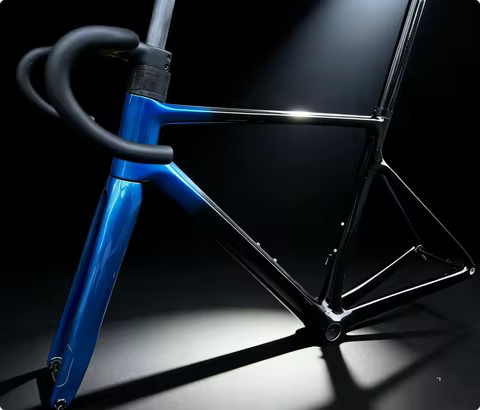 Hot Sale Addict Rc Carbon Fiber Frame Disc brake Blue Road Bike Frameset Integrated Handlebar Di2 gr