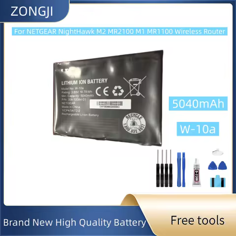 New Battery 3.8V 5040mAh W-10A Battery For NETGEAR NightHawk M2 MR2100 M1 MR1100 Wireless Router + F